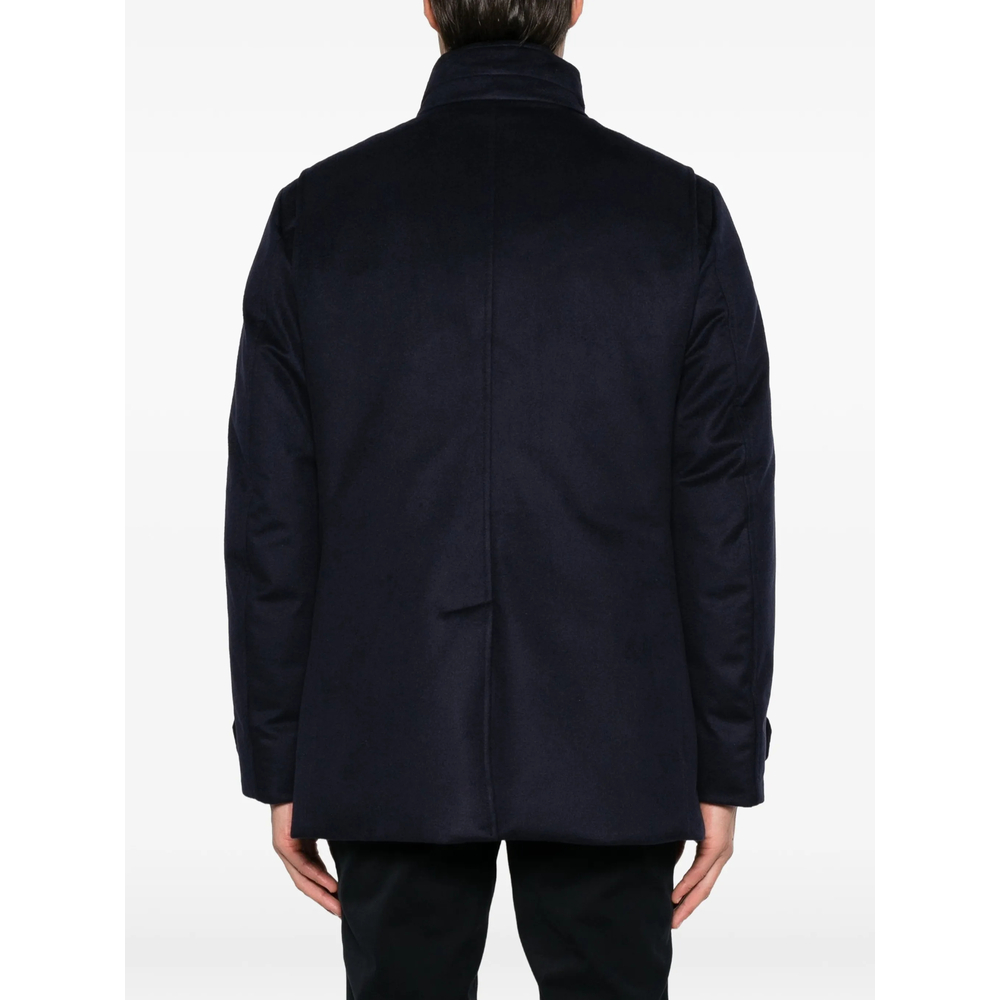 High-Neck Buttoned Jacket