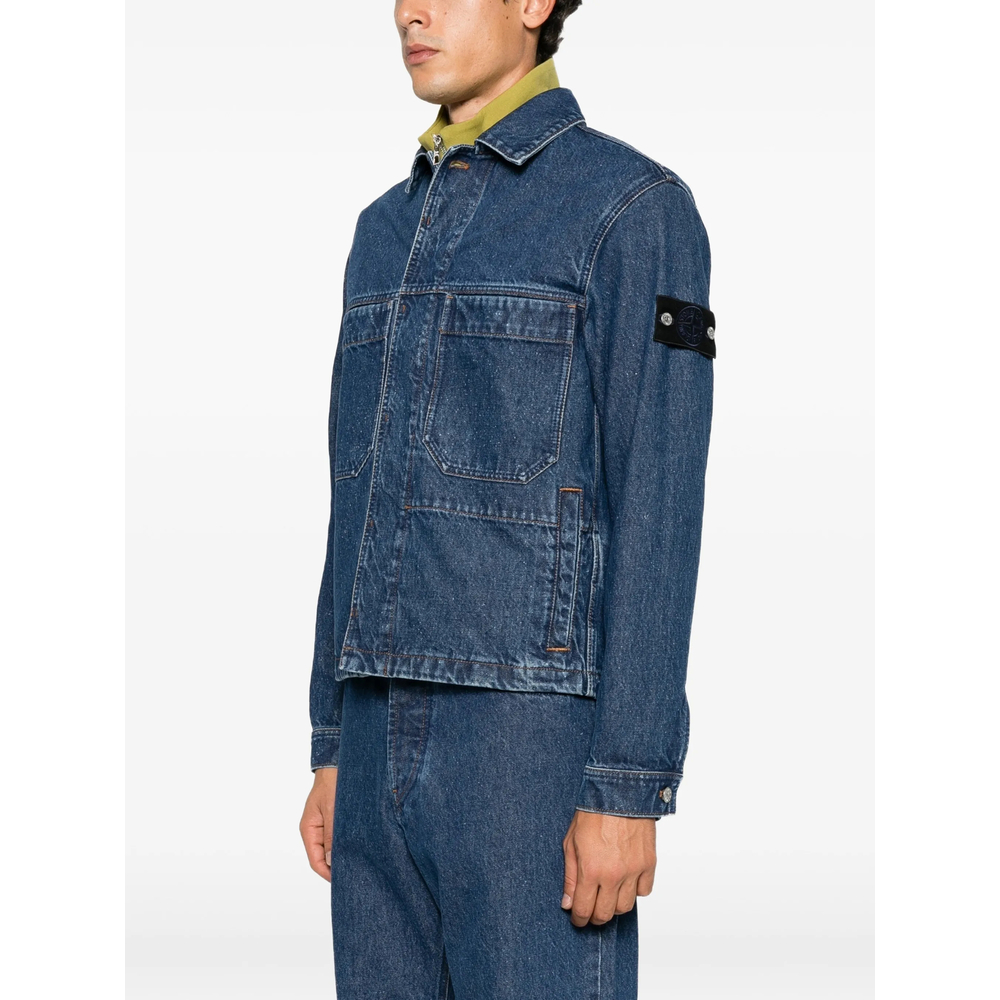 4100006 Indigo Denim-Medium Grainy Wash Jacket