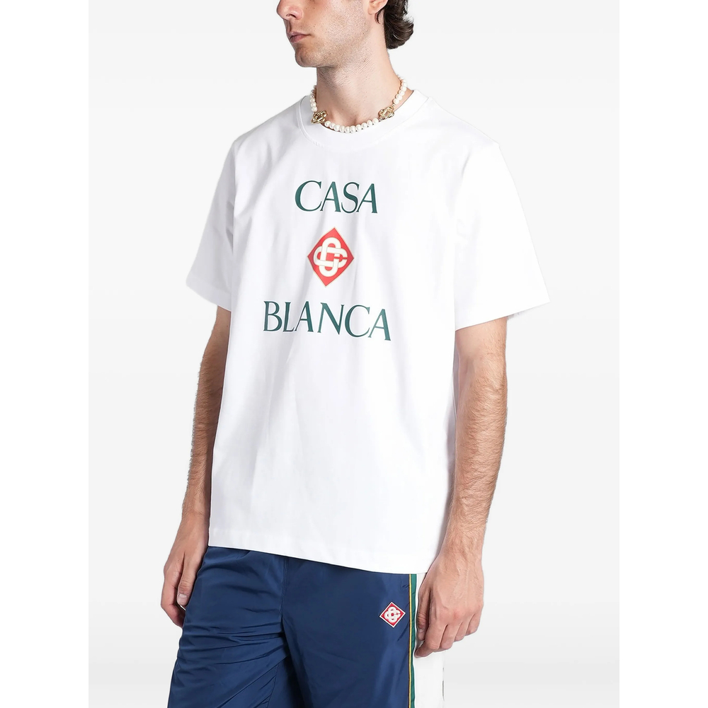 White Casablanca Diamond Logo Short Sleeve T-Shirt