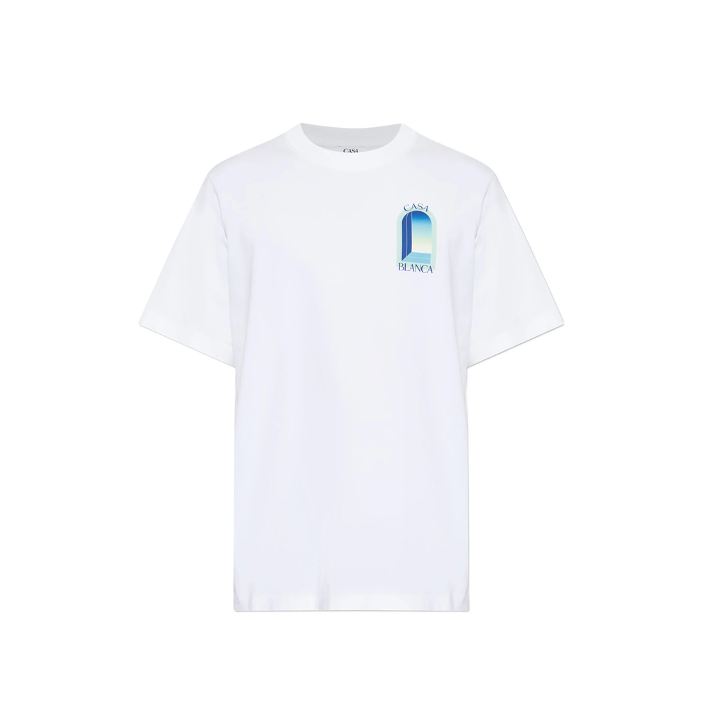 Casablanca White & Mint L'Arche Short Sleeve T-shirt