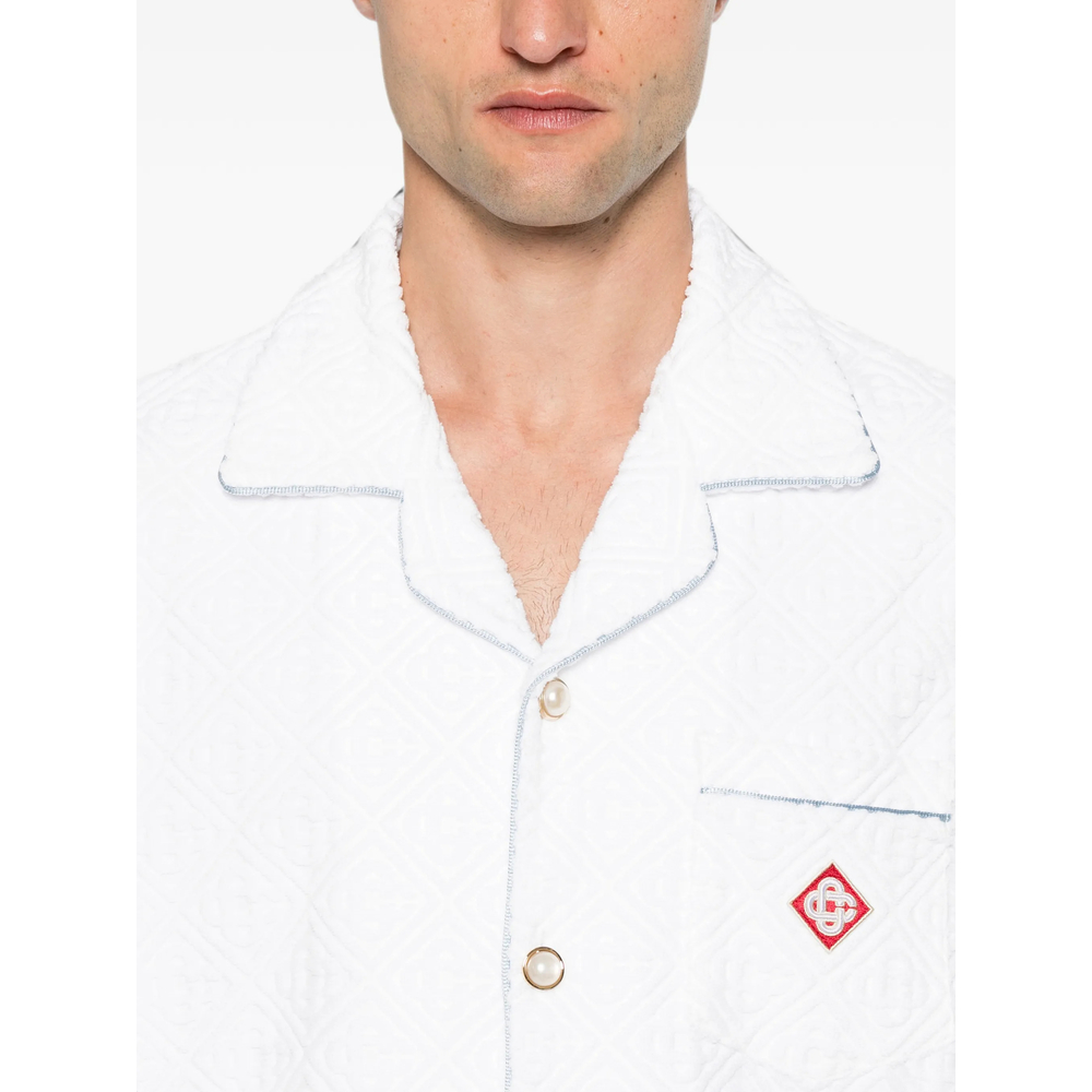 Towelling Monogram Short-Sleeve Shirt