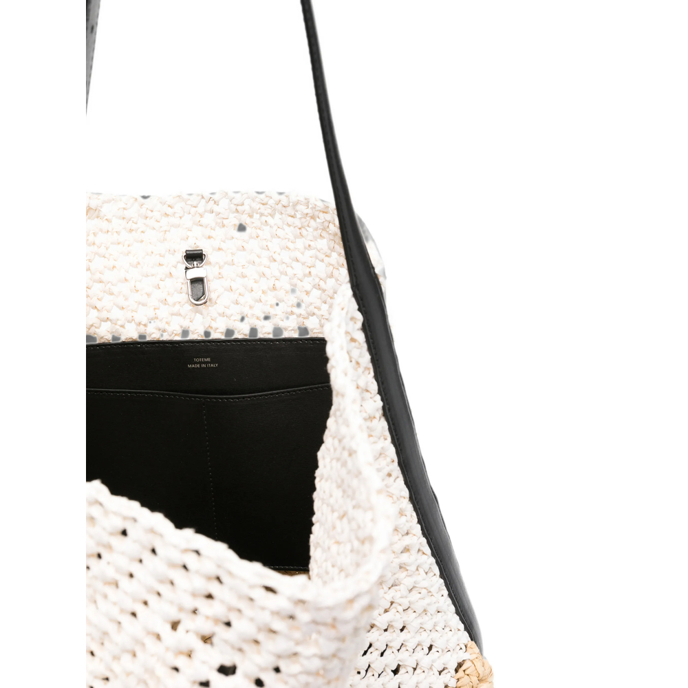 Belted Paper Raffia Tote Bag