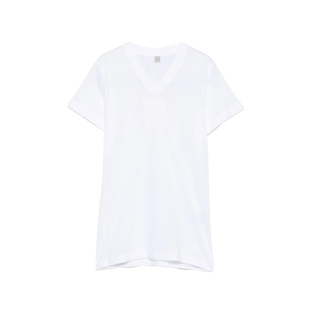 Toteme Wide-ribbed V-neck T-shirt