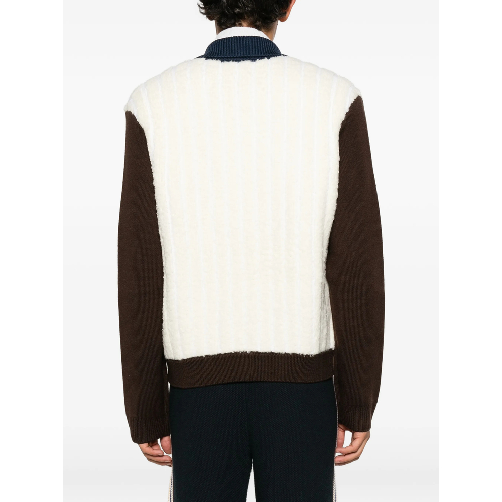 Logo-Patch Zip-Up Sweater