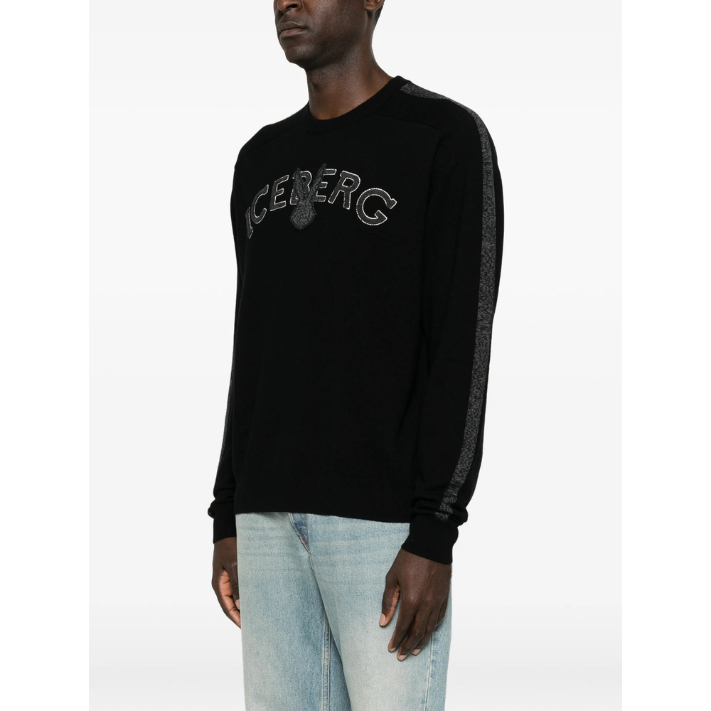 Logo-Embroidered Side-Stripe Sweater