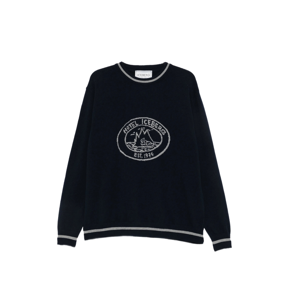 Iceberg Logo-intarsia Tipped Sweater