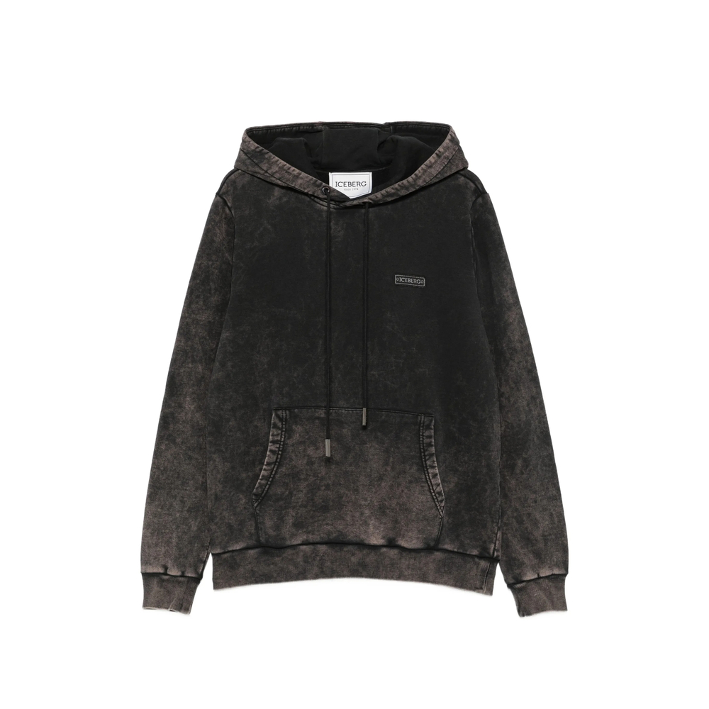 Iceberg Acid-wash Logo-patch Hoodie