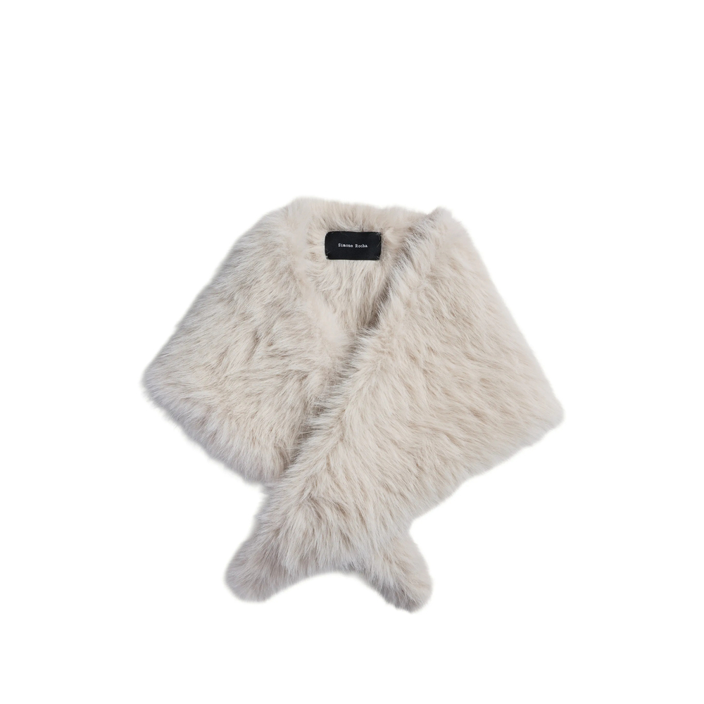 Simone Rocha Embellished Faux-fur Neckerchief