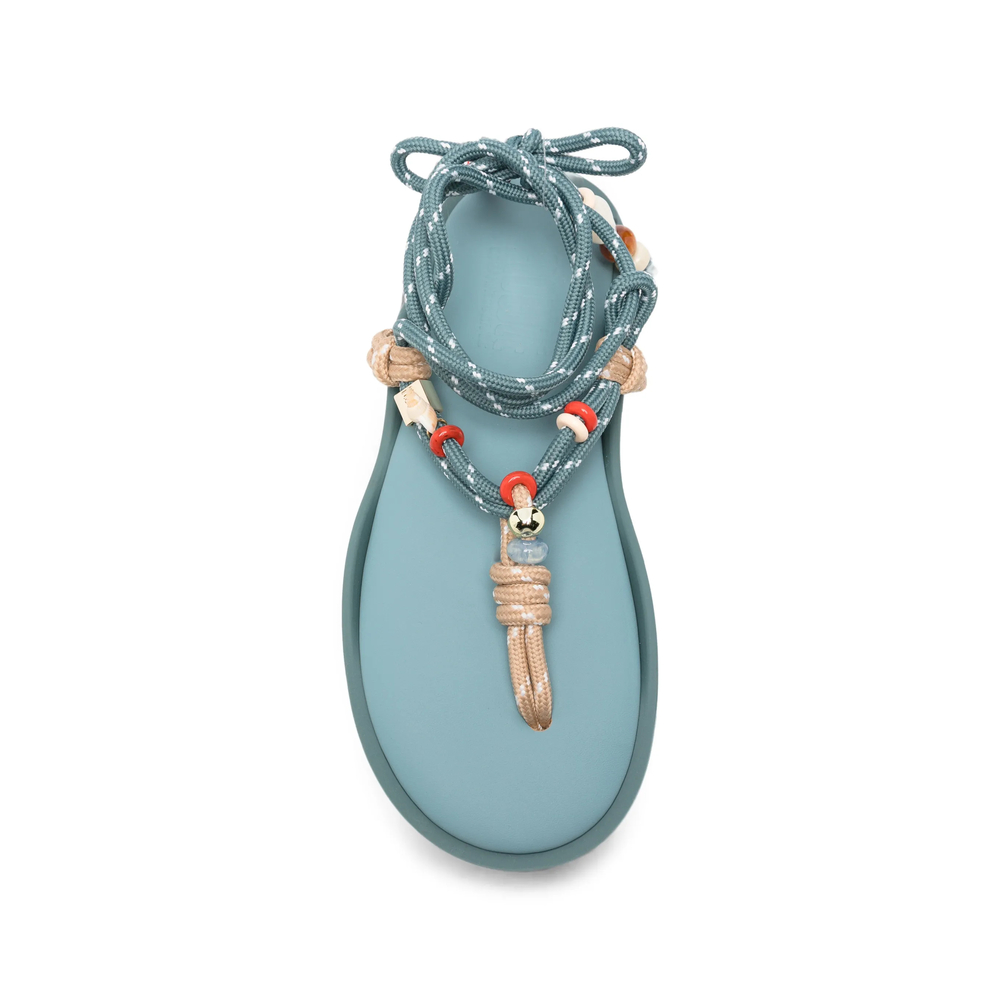 Flòwze X Collanine Colorate Bead-Embellished Flat Sandals