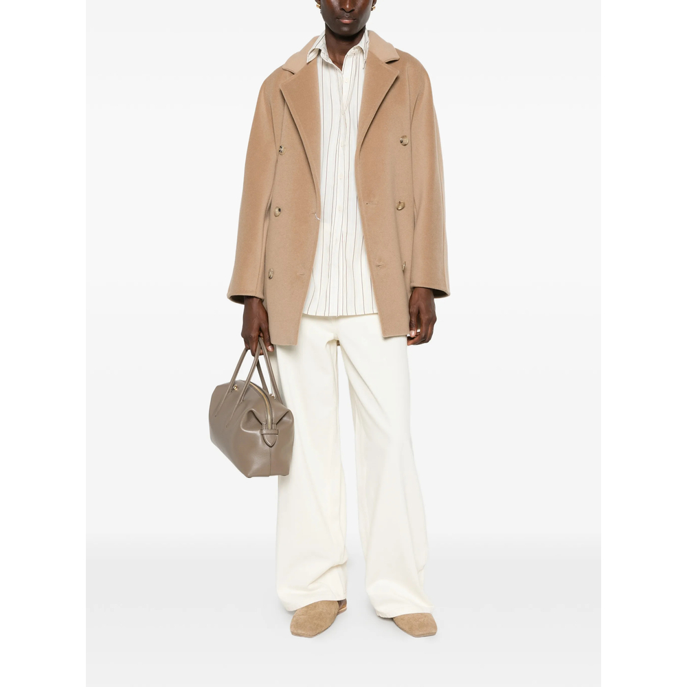 Double-Breasted Notched-Lapel Coat