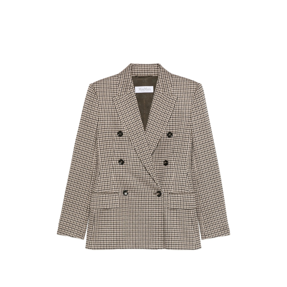 Max Mara Houndstooth-pattern Double-breasted Blazer