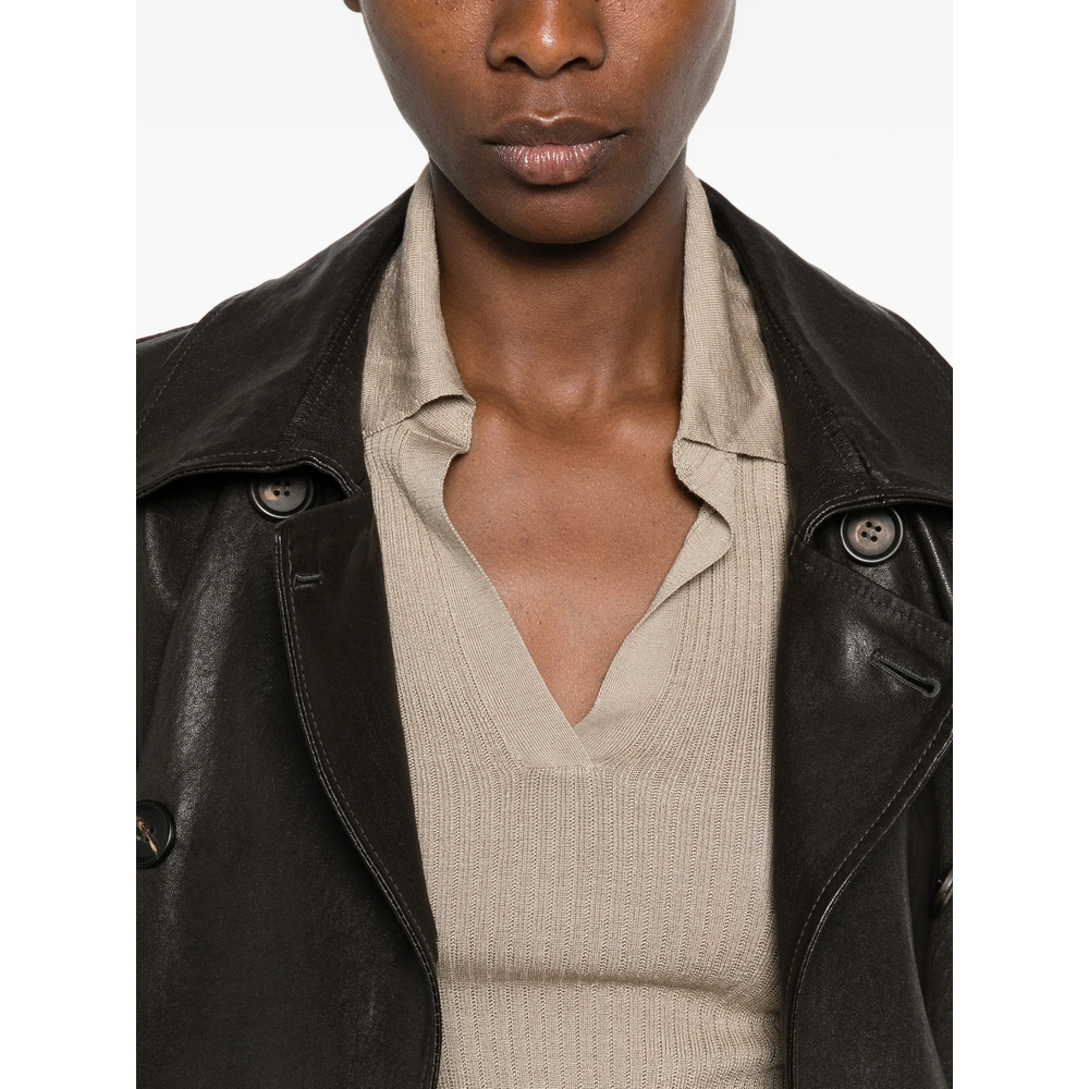 Ribbed-Knit Polo Sweater