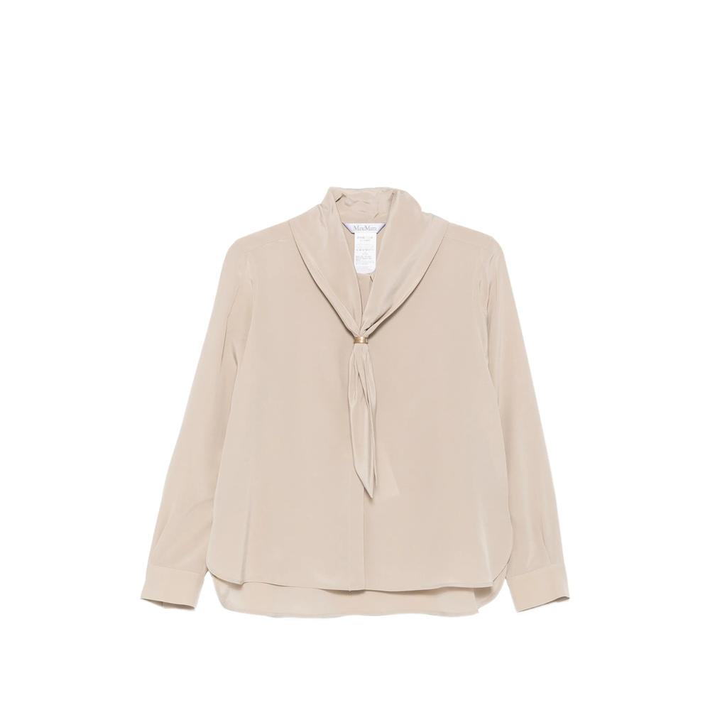Max Mara Dry Bow-detail Silk Blouse