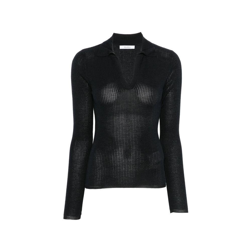 Max Mara Ribbed-knit Polo Sweater