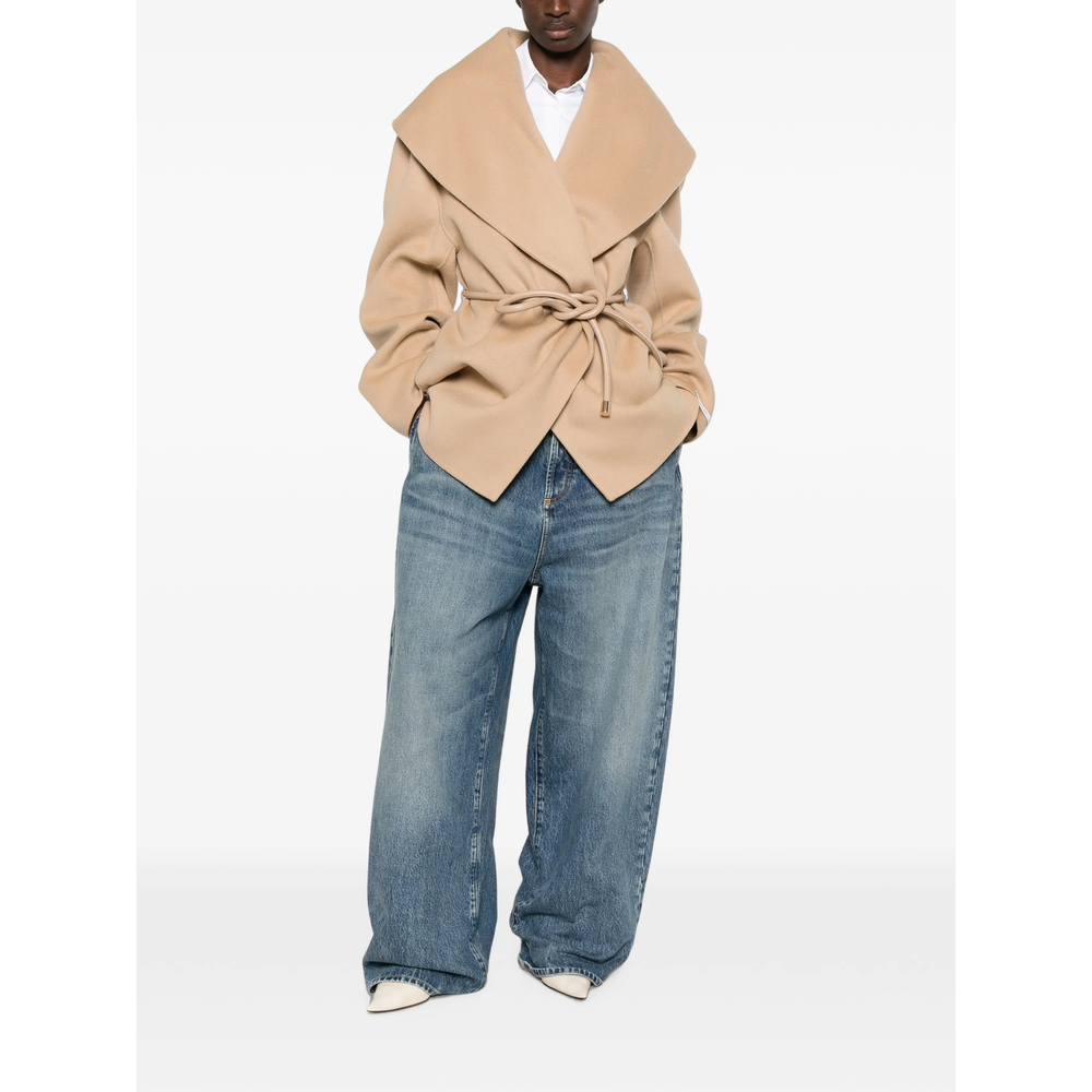 Uguale Belted Shawl-Collar Jacket