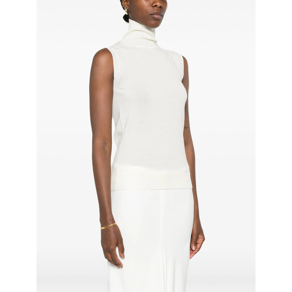 Sleeveless Roll-Neck Sweater