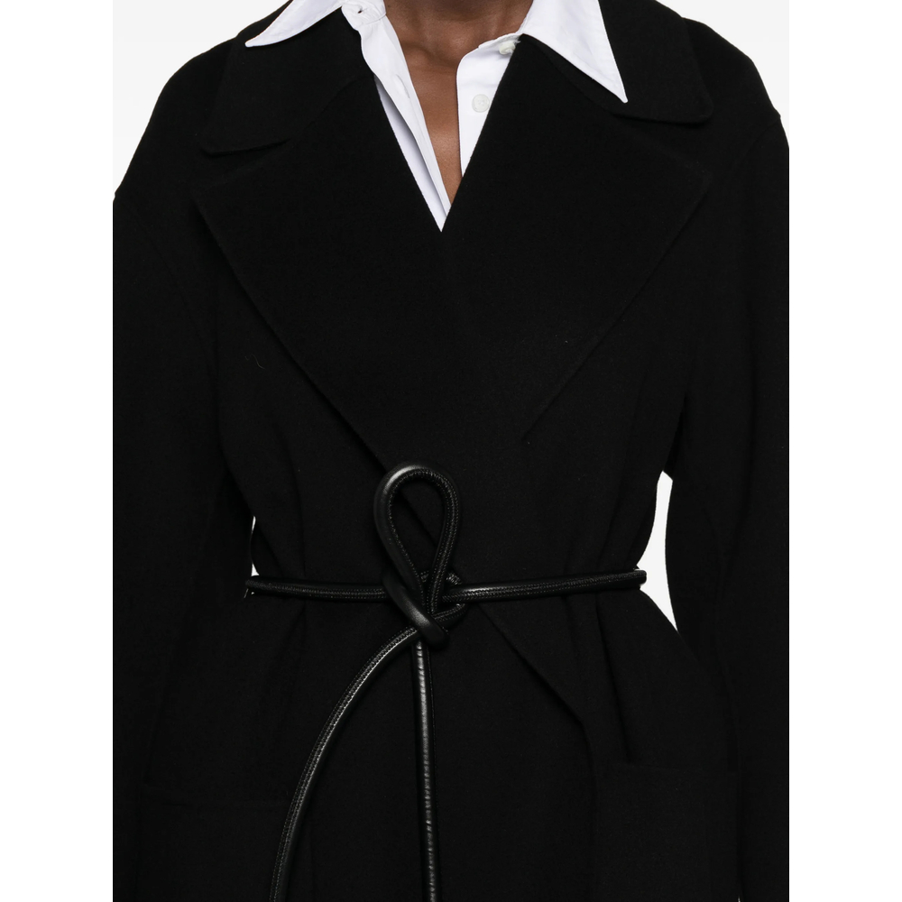 Zannata Belted Notch-Lapel Coat