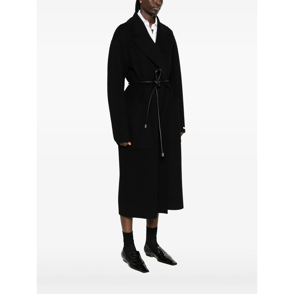 Zannata Belted Notch-Lapel Coat