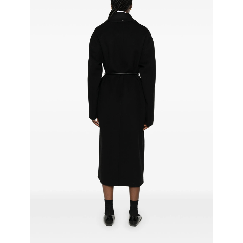 Zannata Belted Notch-Lapel Coat