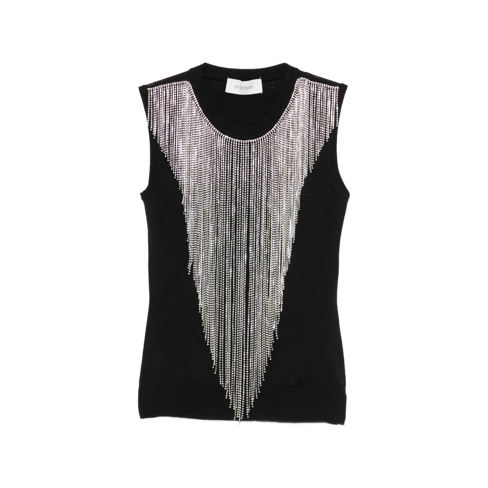 Sportmax Crystal-fringe Knitted Top