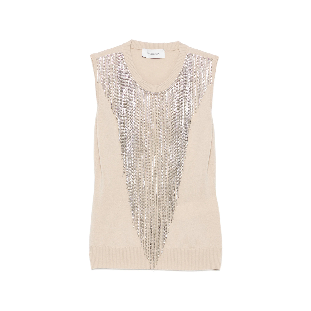 Sportmax Fringed Crystal-embellished Top