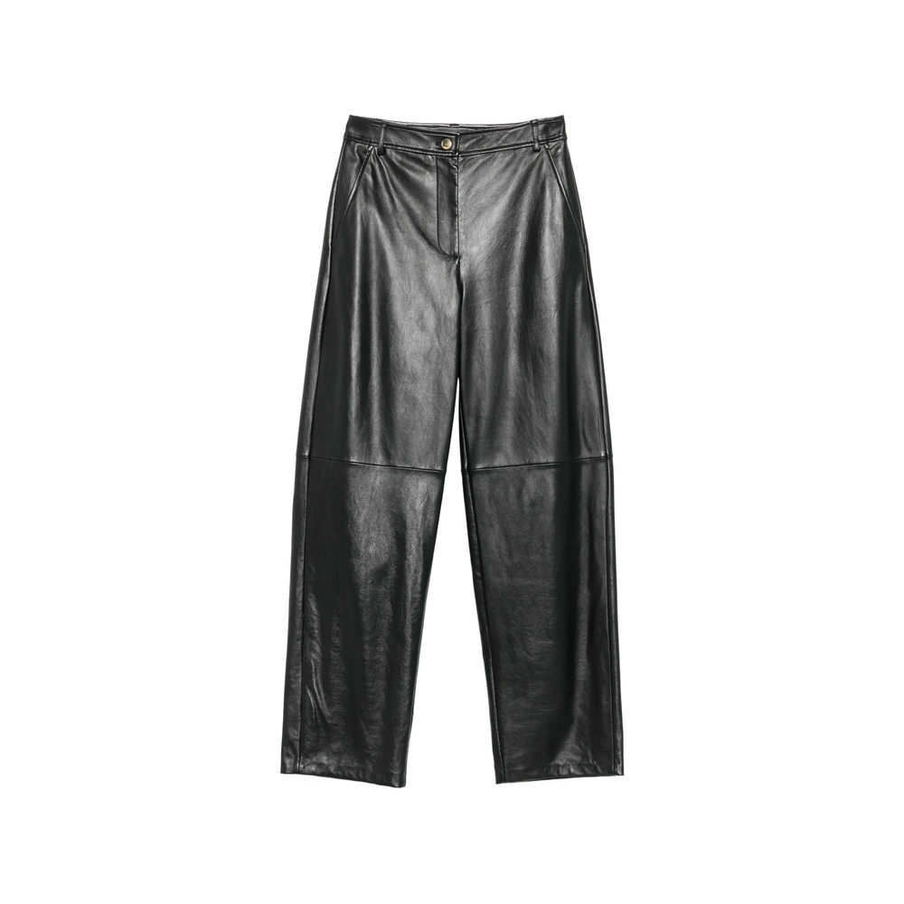 Max Mara Studio Legno Wide-leg Leather Trousers