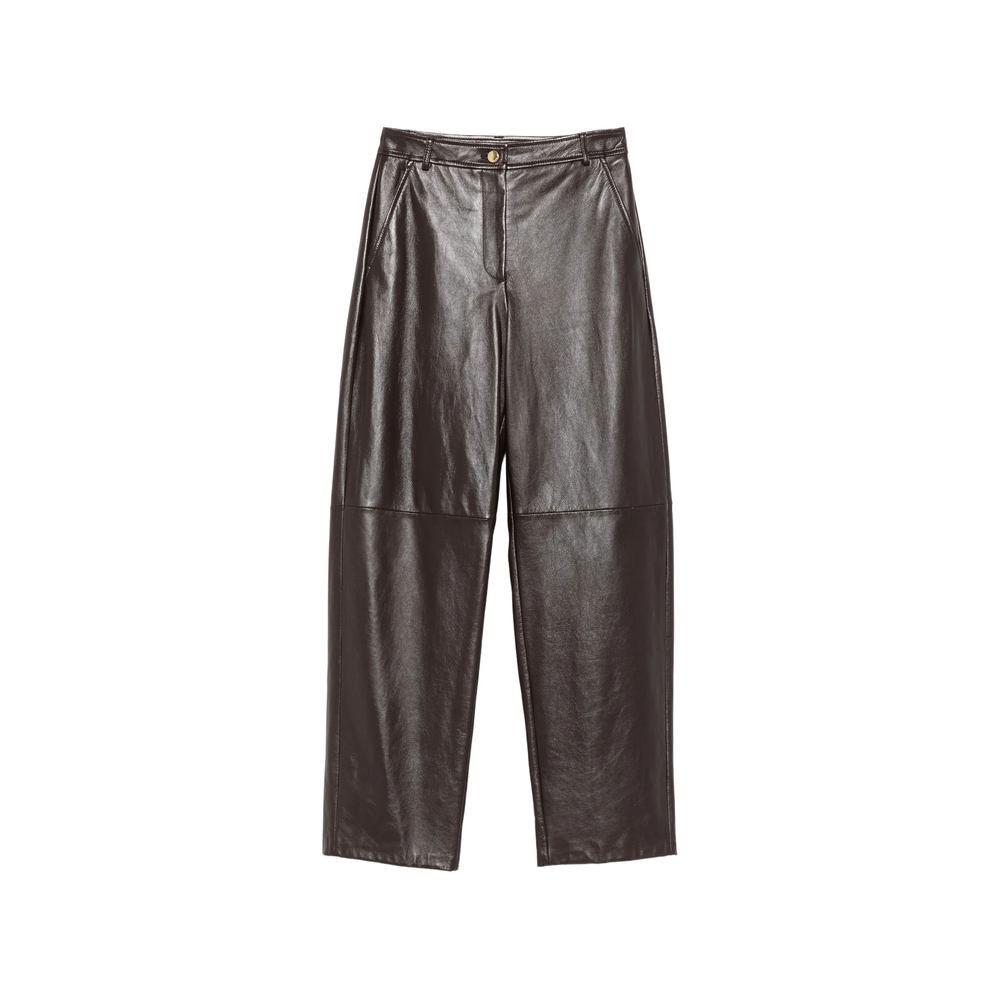 Max Mara Studio Leather Wide-leg Trousers