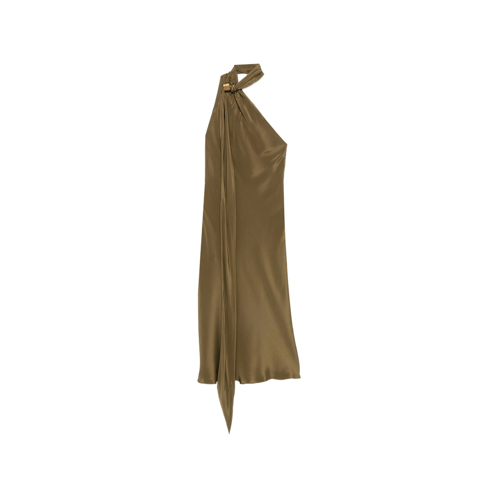 Max Mara Pianoforte Evasto One-shoulder Hardware-detail Silk Midi Dress