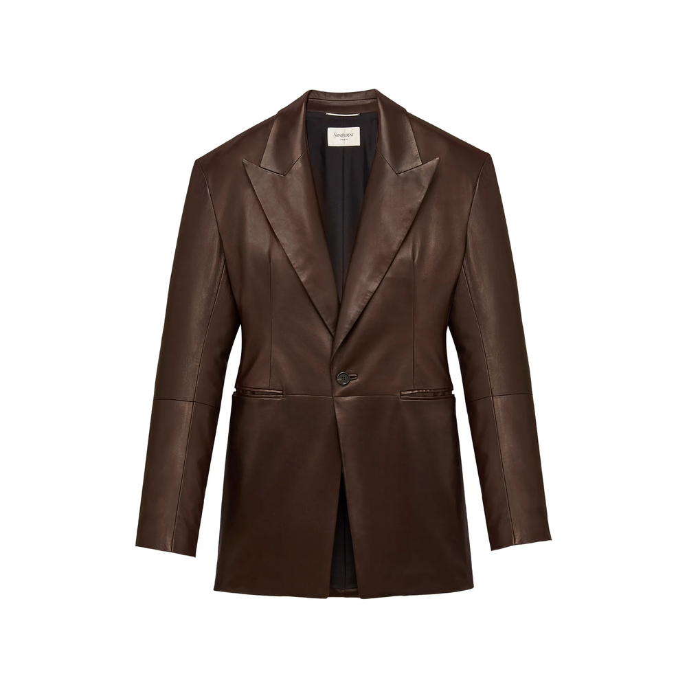 Peak-Lapel Single-Breasted Jacket