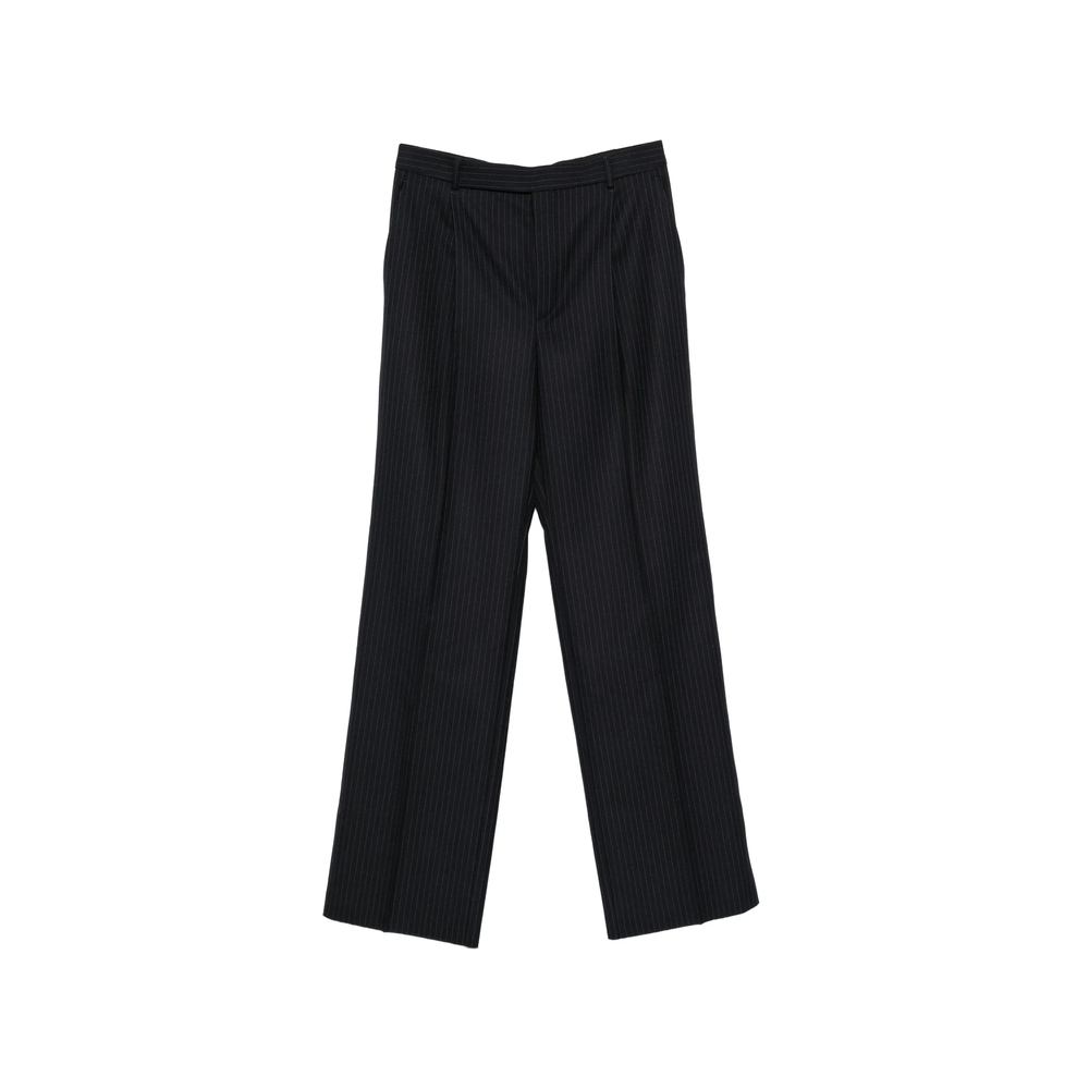 Pinstripe-Pattern Pleated Trousers