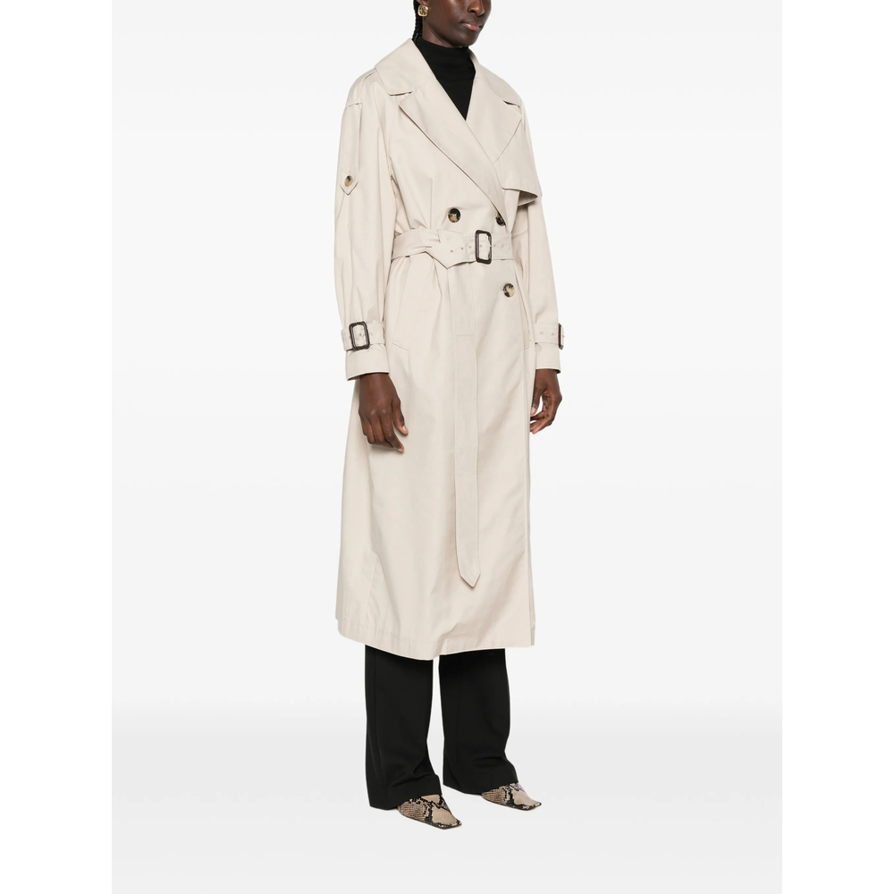 The Cube Coro Double-Breasted Belted Trench Coat