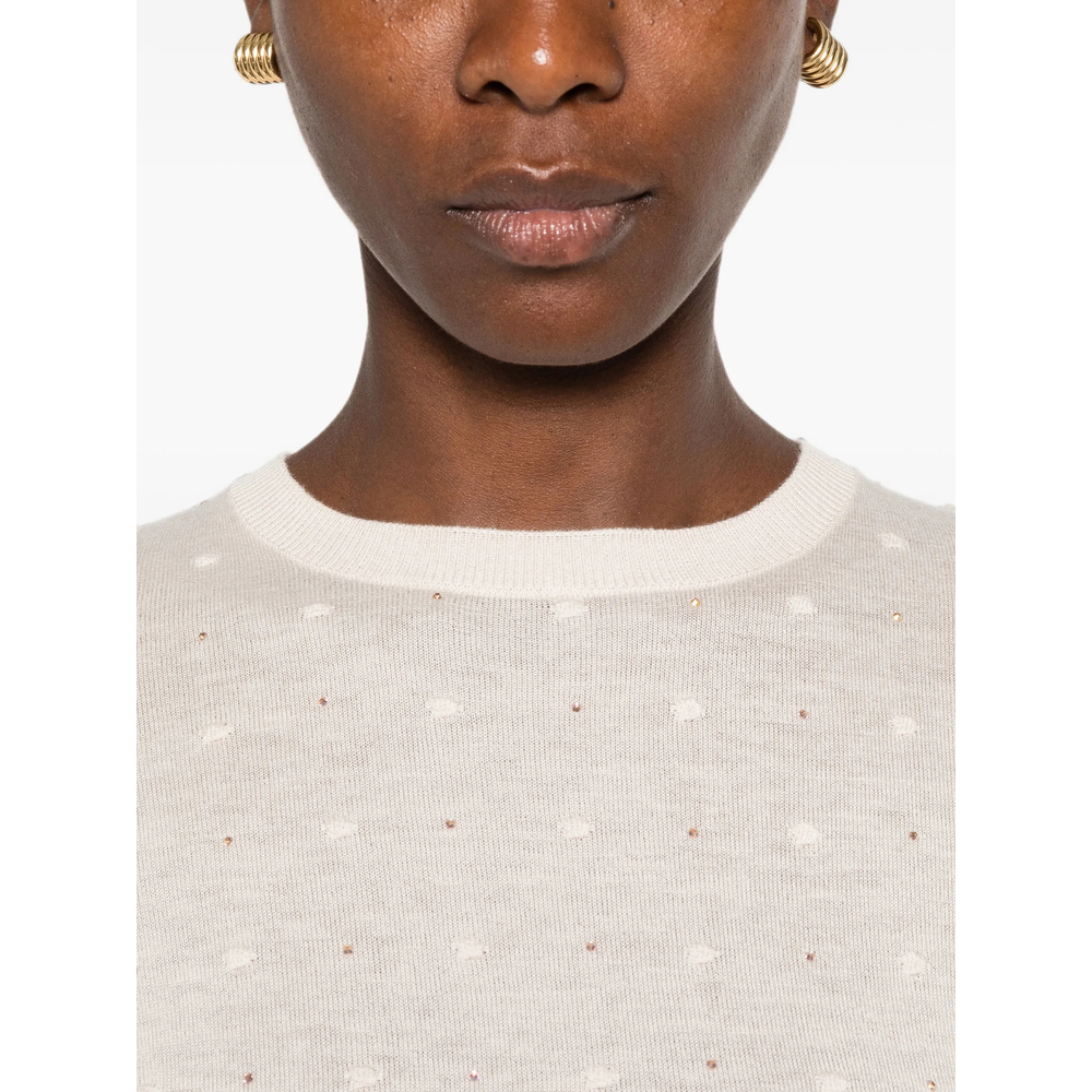 Studio Mstcelebre Crystal-Embellished Polka-Dot T-Shirt