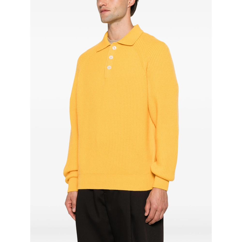 Diana Ribbed-Knit Raglan-Sleeve Polo Shirt