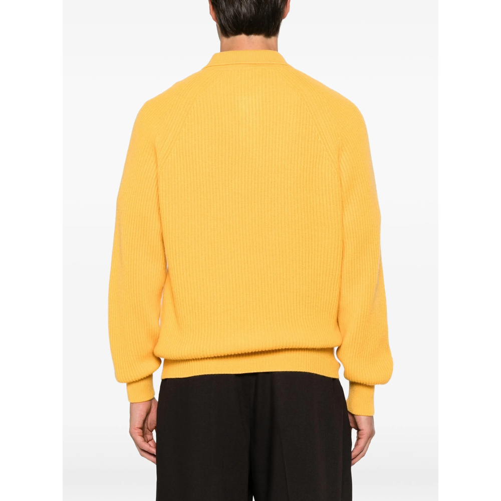 Diana Ribbed-Knit Raglan-Sleeve Polo Shirt