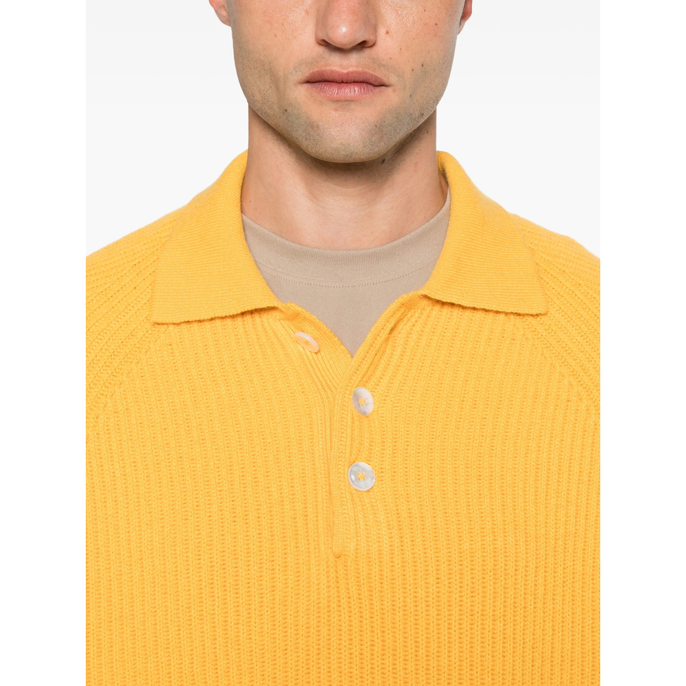Diana Ribbed-Knit Raglan-Sleeve Polo Shirt