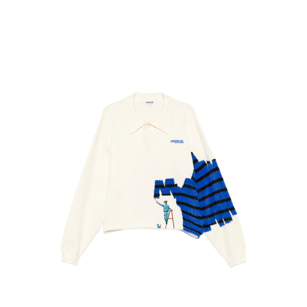 Graphic-Intarsia Polo Polo Shirt