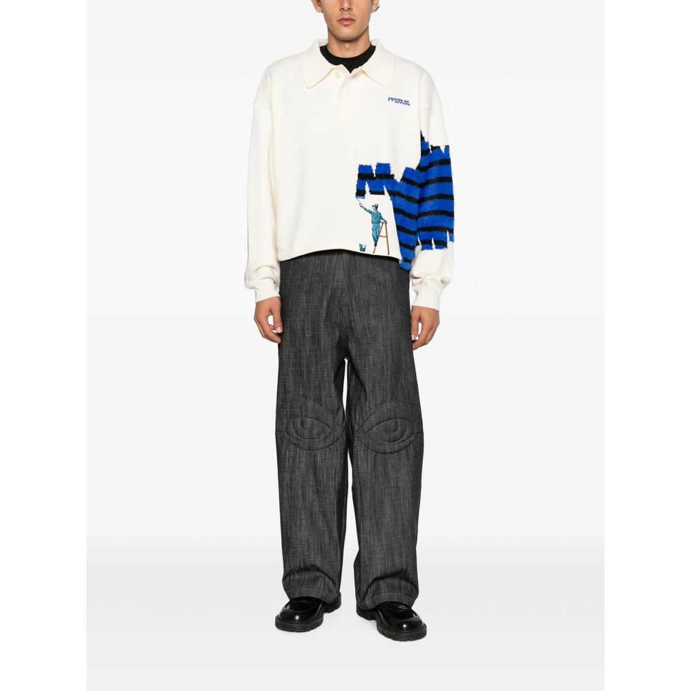 Graphic-Intarsia Polo Polo Shirt
