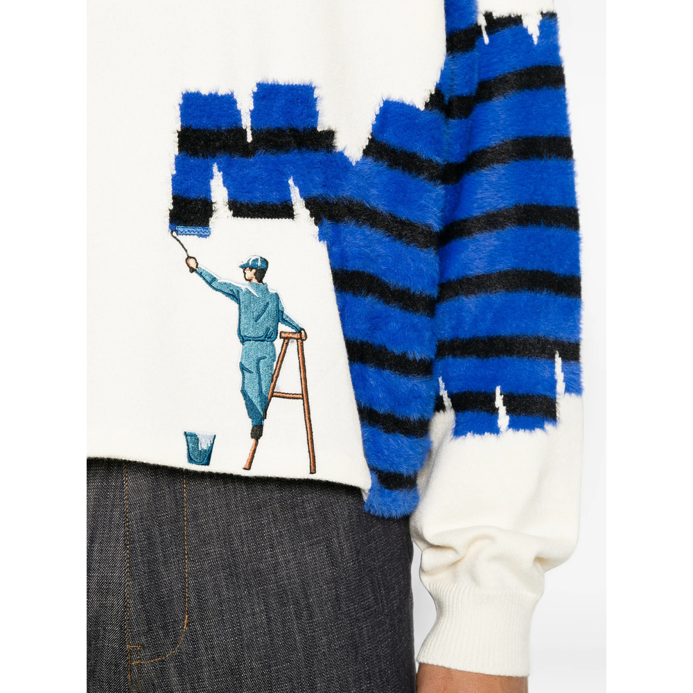 Graphic-Intarsia Polo Polo Shirt