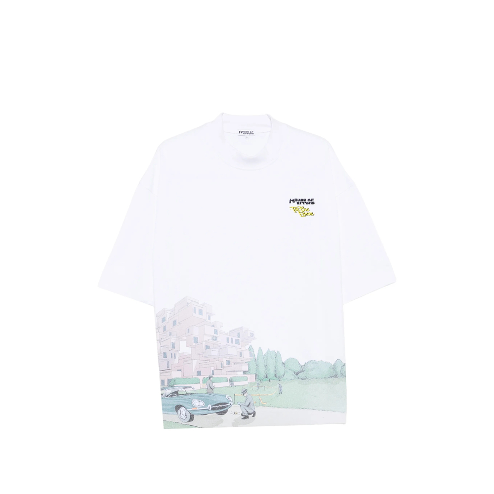Graphic-Print High-Neck T-Shirt