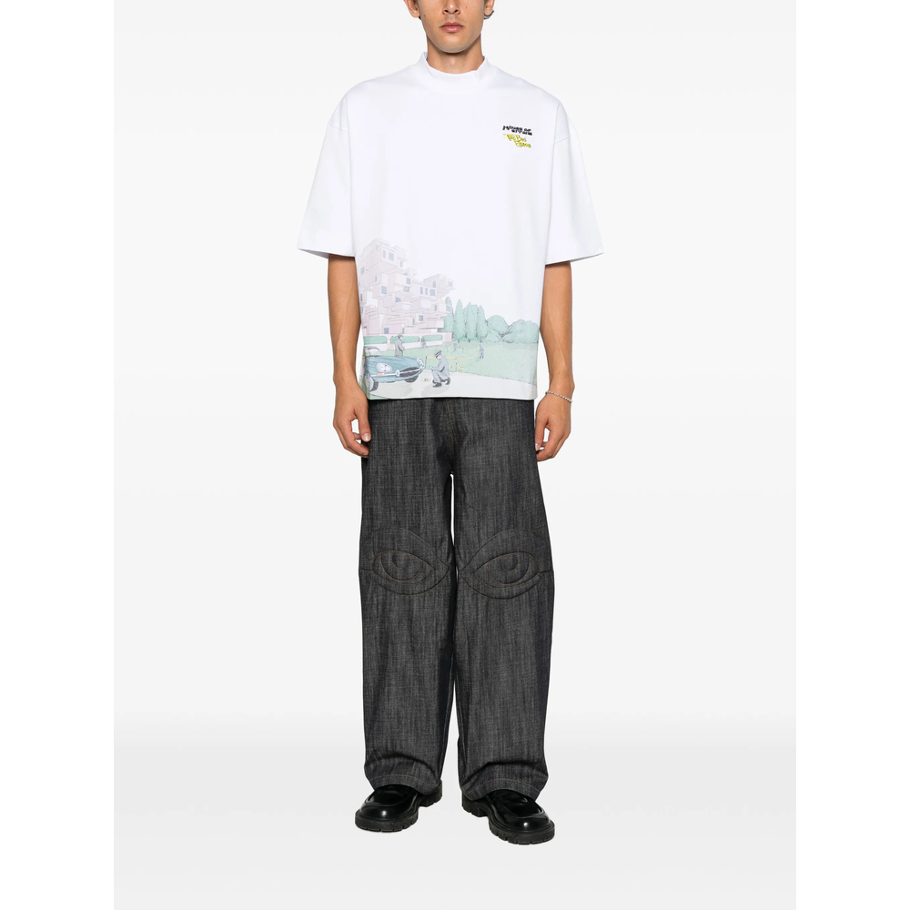 Graphic-Print High-Neck T-Shirt