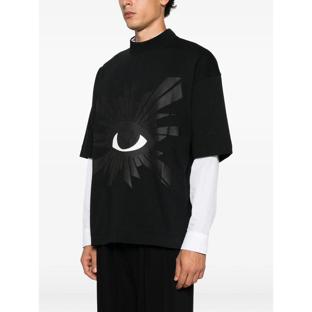 Graphic-Print High-Neck T-Shirt