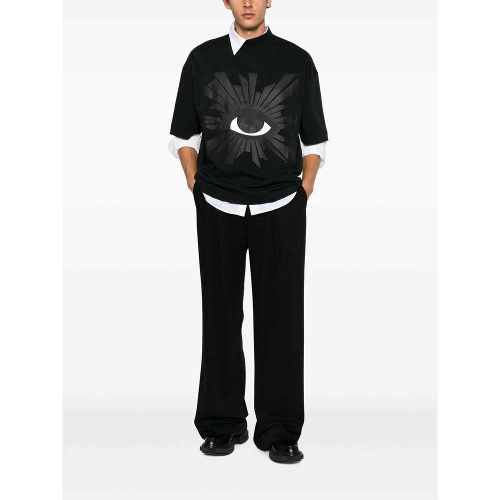 Graphic-Print High-Neck T-Shirt