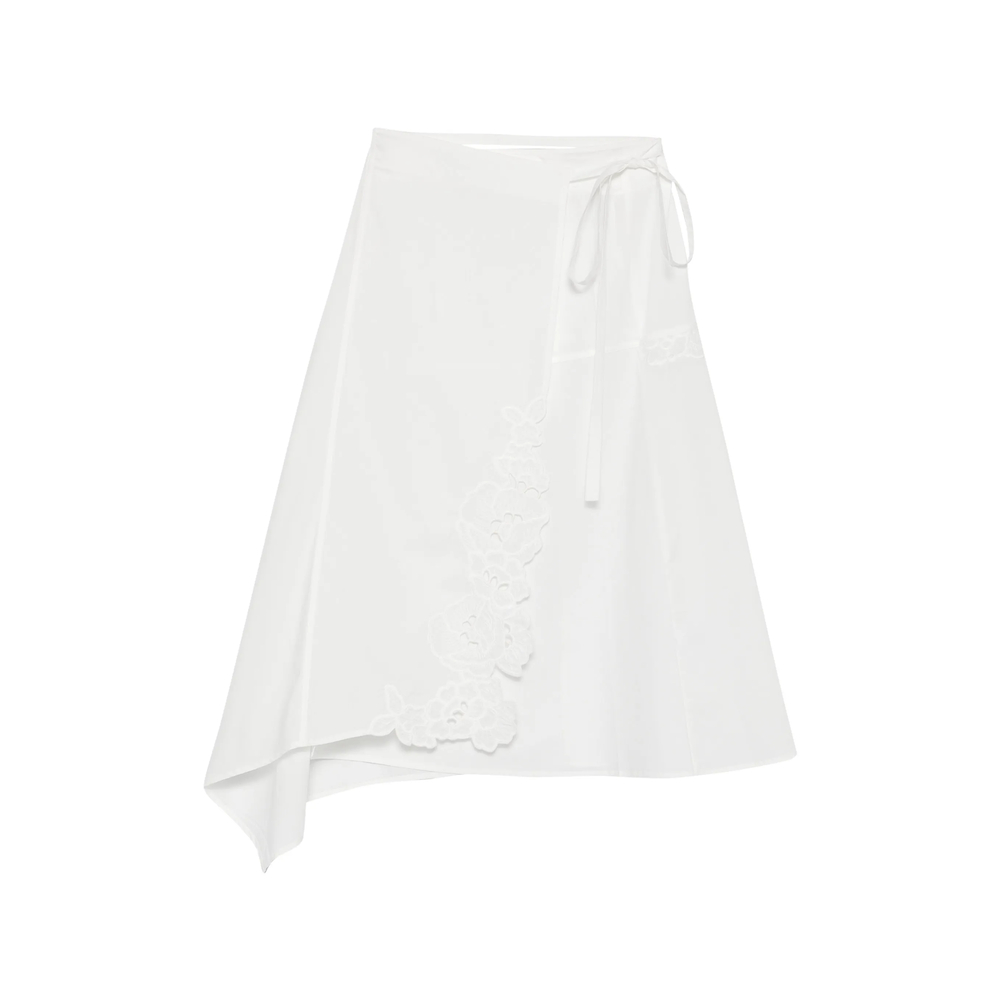 Sir Lace-embellished Midi Skirt In White