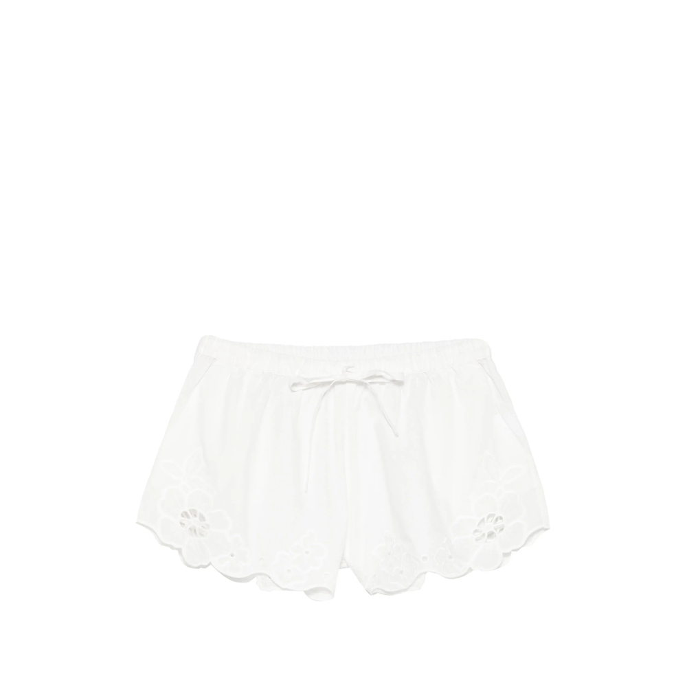 Sir Klara Broderie-anglaise Drawstring Shorts In White