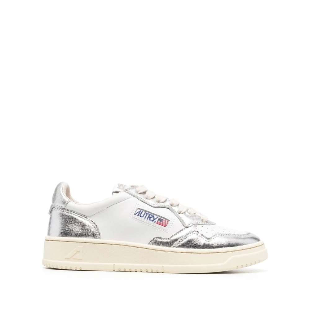 Autry Medalist Metallic-leather Sneakers