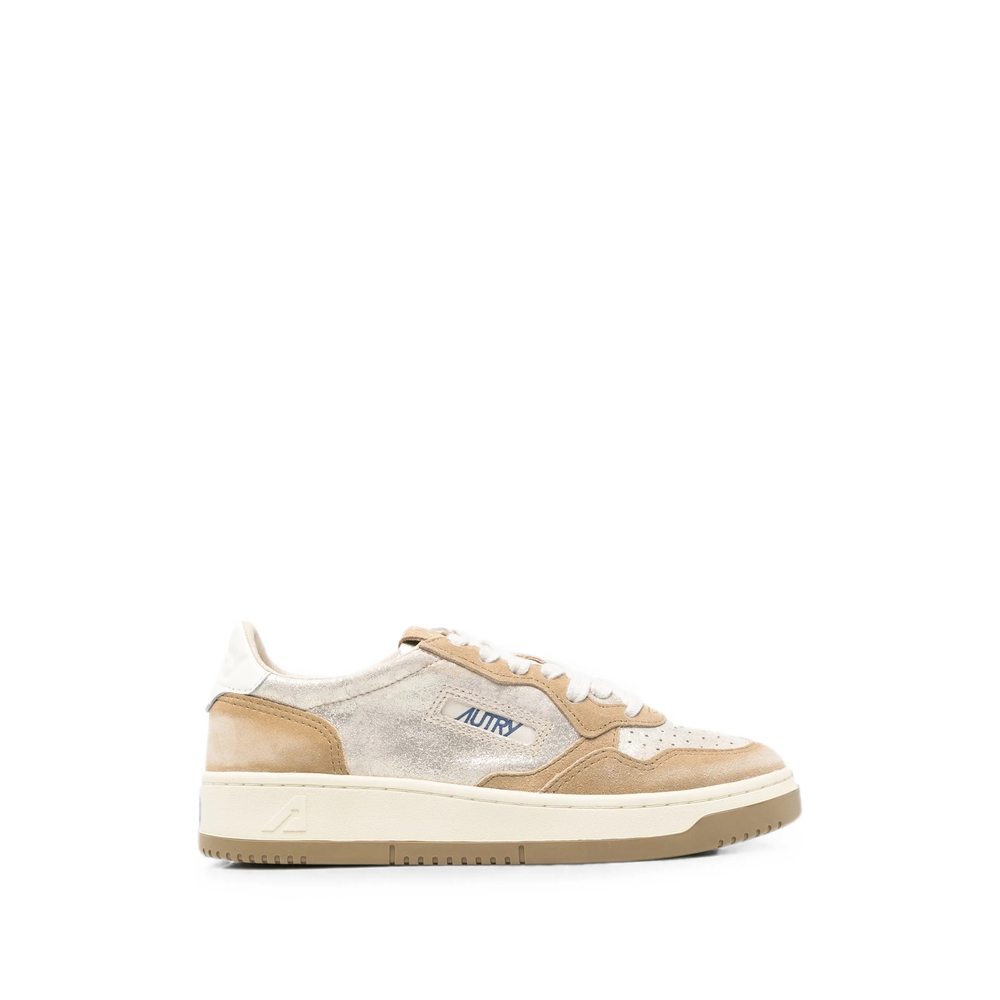 Autry Medalist Metallic-effect Panelled Sneakers