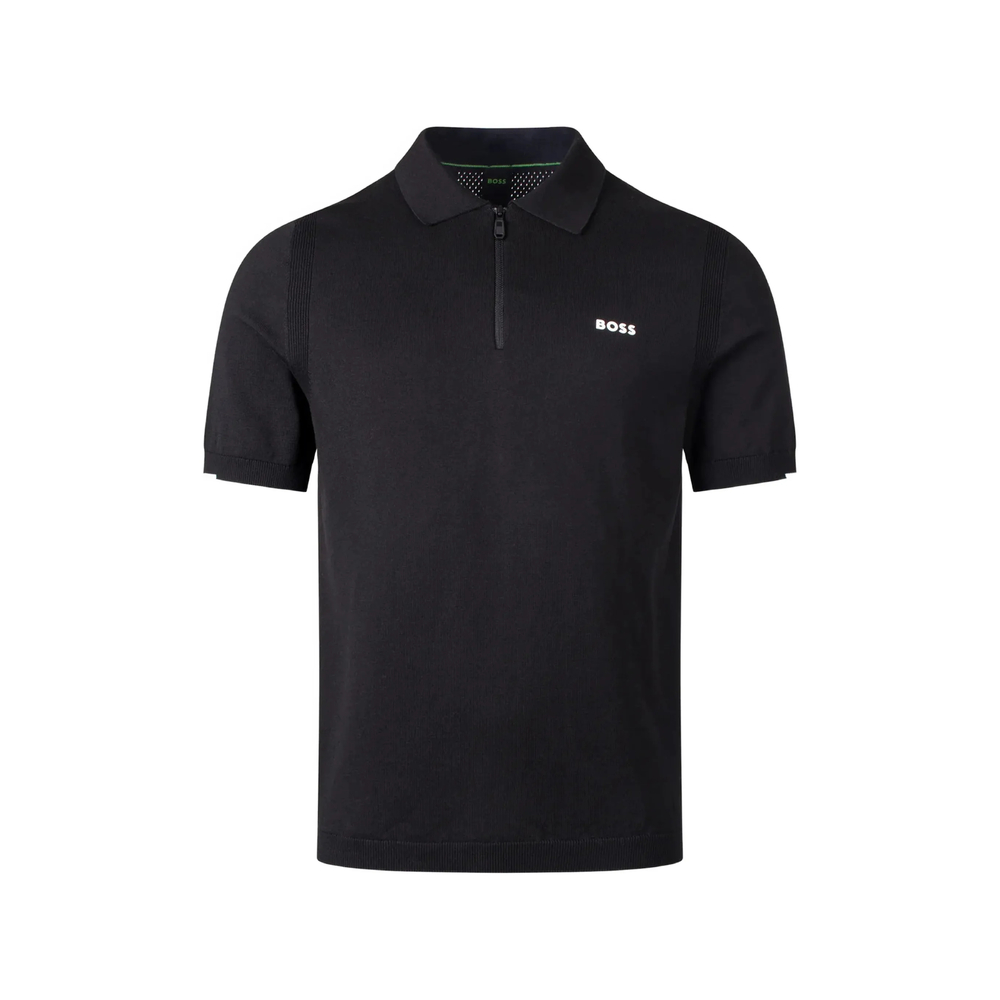 Boss Logo-print Quarter-zip T-shirt