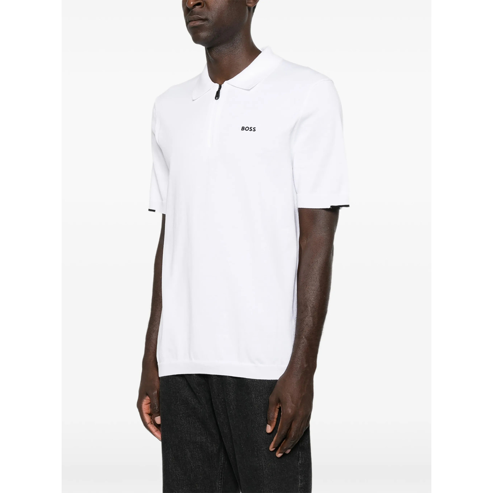 Ever-X Zip-Fastening Logo-Print Polo Shirt