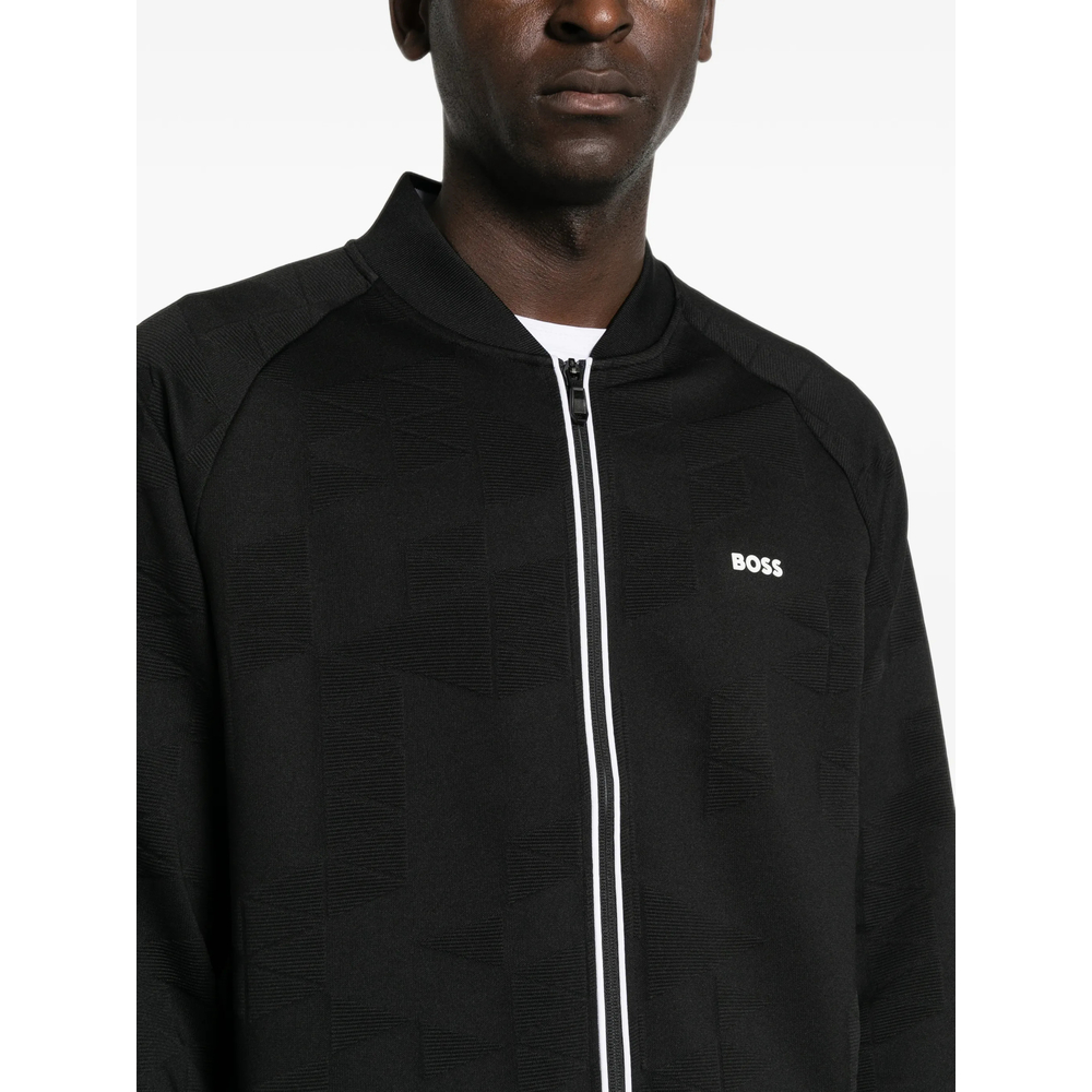 Triangle-Jacquard Zip-Up Sweatshirt