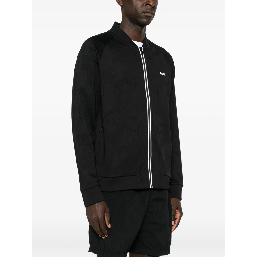 Triangle-Jacquard Zip-Up Sweatshirt